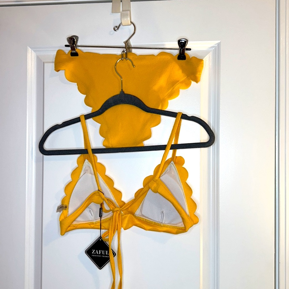 Zaful Two Piece Yellow Bathing Suit - Picture 2 of 4
